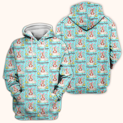 Happy Easter Bunny Eggs Pattern Scrub Top, Comfortable Scrubs for Nurses