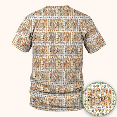 Christian Resurrection Floral Pattern Scrub Top, Comfortable Scrubs for Nurses