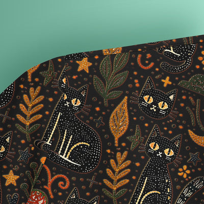 Mystic Black Cat Celestial Doodle Pattern Scrub Top, Comfortable Scrubs for Nurses