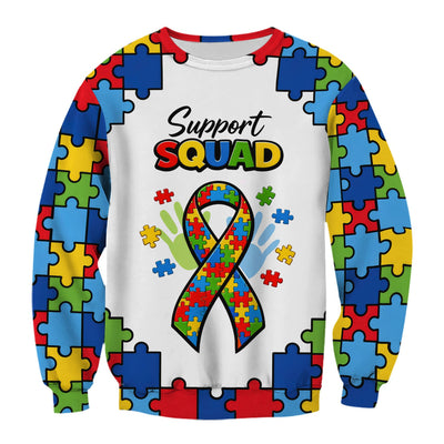 Autism Support Squad Puzzle Ribbon Print Scrub Top, Comfortable Scrubs for Nurses