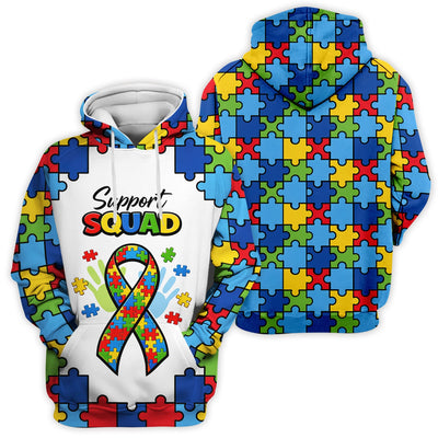Autism Support Squad Puzzle Ribbon Print Scrub Top, Comfortable Scrubs for Nurses