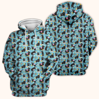 Playful Black Cat Easter Egg Pattern Scrub Top, Comfortable Scrubs for Nurses