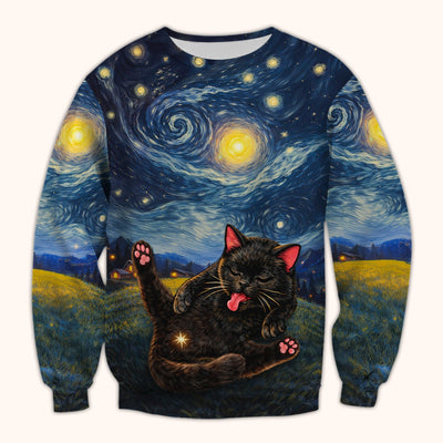 Funny Black Cat Cosmic Night Sky Pattern Scrub Top, Comfortable Scrubs for Nurses