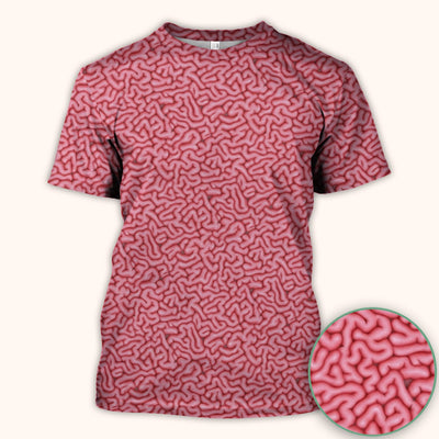 Pink Brain Anatomy Pattern Scrubs Top, Comfortable Scrubs for Nurses