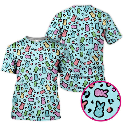 Cute Easter Bunny Pastel Pattern Scrub Top, Comfortable Scrubs for Nurses