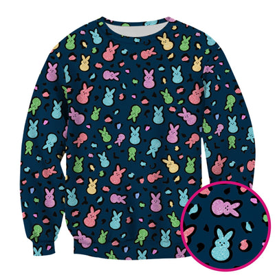 Cute Easter Bunny Pastel Pattern Scrub Top, Comfortable Scrubs for Nurses