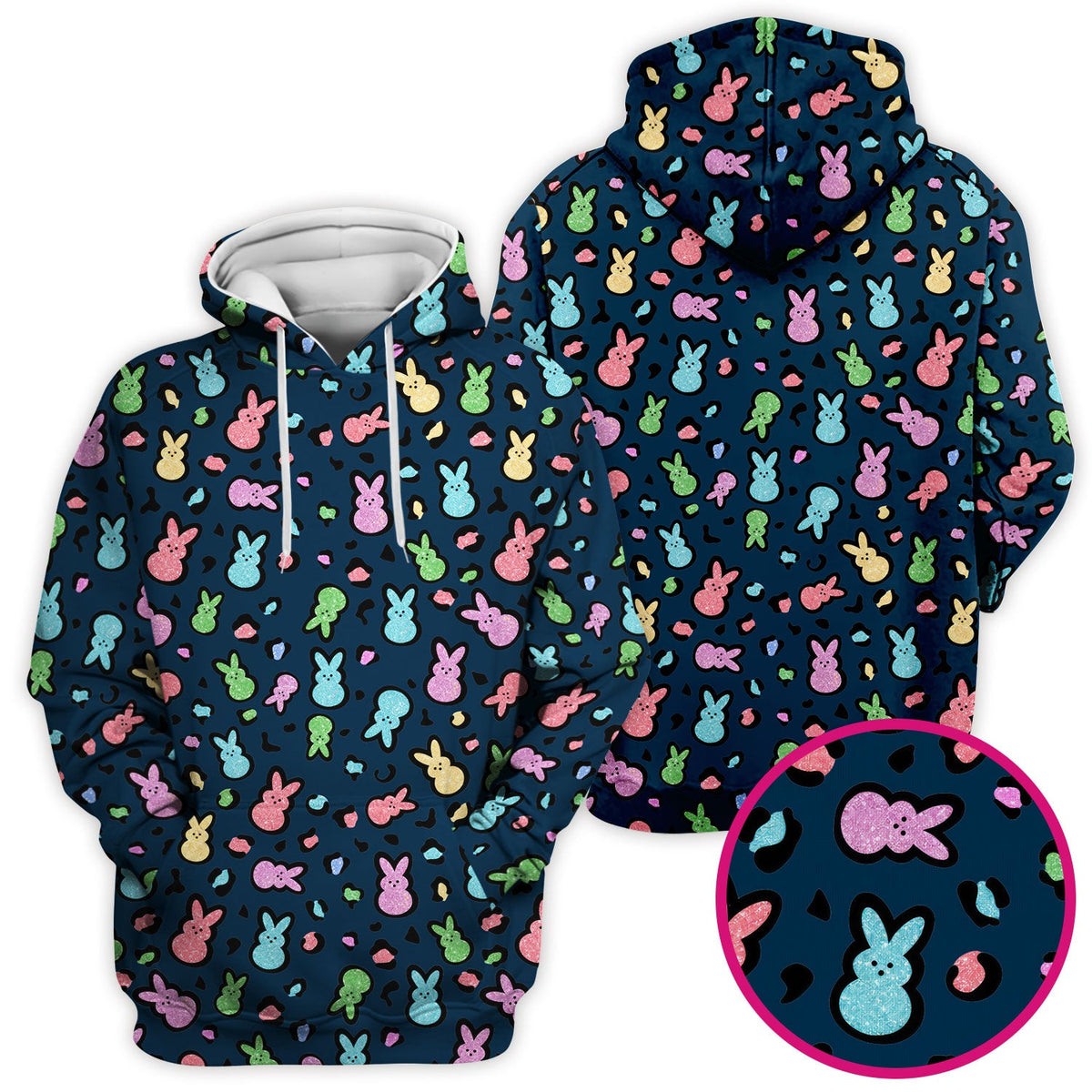 Cute Easter Bunny Pastel Pattern Scrub Top, Comfortable Scrubs for Nurses