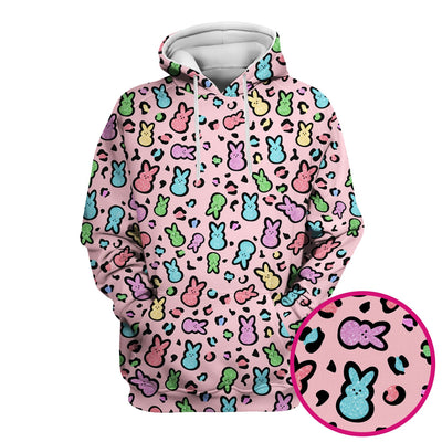Cute Easter Bunny Pastel Pattern Scrub Top, Comfortable Scrubs for Nurses