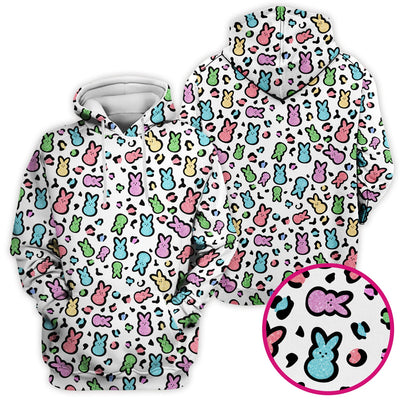Cute Easter Bunny Pastel Pattern Scrub Top, Comfortable Scrubs for Nurses