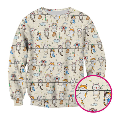 Funny Cats With Cute Expressions Pattern Scrubs Top, Comfortable Scrubs for Nurses
