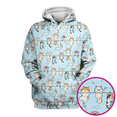 Funny Cats With Cute Expressions Pattern Scrubs Top, Comfortable Scrubs for Nurses