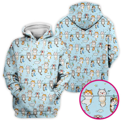 Funny Cats With Cute Expressions Pattern Scrubs Top, Comfortable Scrubs for Nurses