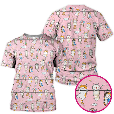 Funny Cats With Cute Expressions Pattern Scrubs Top, Comfortable Scrubs for Nurses