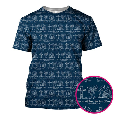 Christian Cross He Is Risen Pattern Scrubs Top, Comfortable Scrubs for Nurses