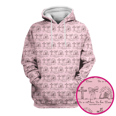 Christian Cross He Is Risen Pattern Scrubs Top, Comfortable Scrubs for Nurses