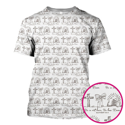 Christian Cross He Is Risen Pattern Scrubs Top, Comfortable Scrubs for Nurses