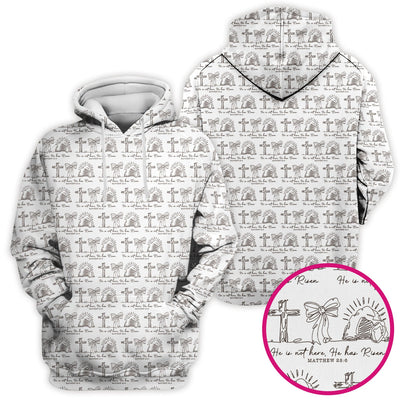 Christian Cross He Is Risen Pattern Scrubs Top, Comfortable Scrubs for Nurses