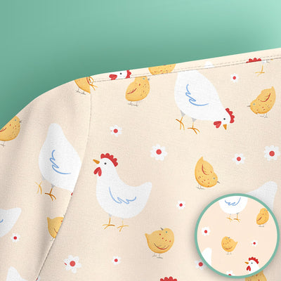 Chicken And Cute Chicks Pattern Scrubs Top, Comfortable Scrubs for Nurses
