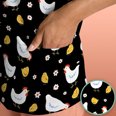 Chicken And Cute Chicks Pattern Scrubs Top, Comfortable Scrubs for Nurses