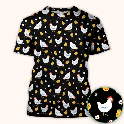 Chicken And Cute Chicks Pattern Scrubs Top, Comfortable Scrubs for Nurses
