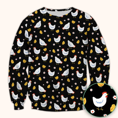 Chicken And Cute Chicks Pattern Scrubs Top, Comfortable Scrubs for Nurses