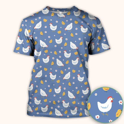 Chicken And Cute Chicks Pattern Scrubs Top, Comfortable Scrubs for Nurses