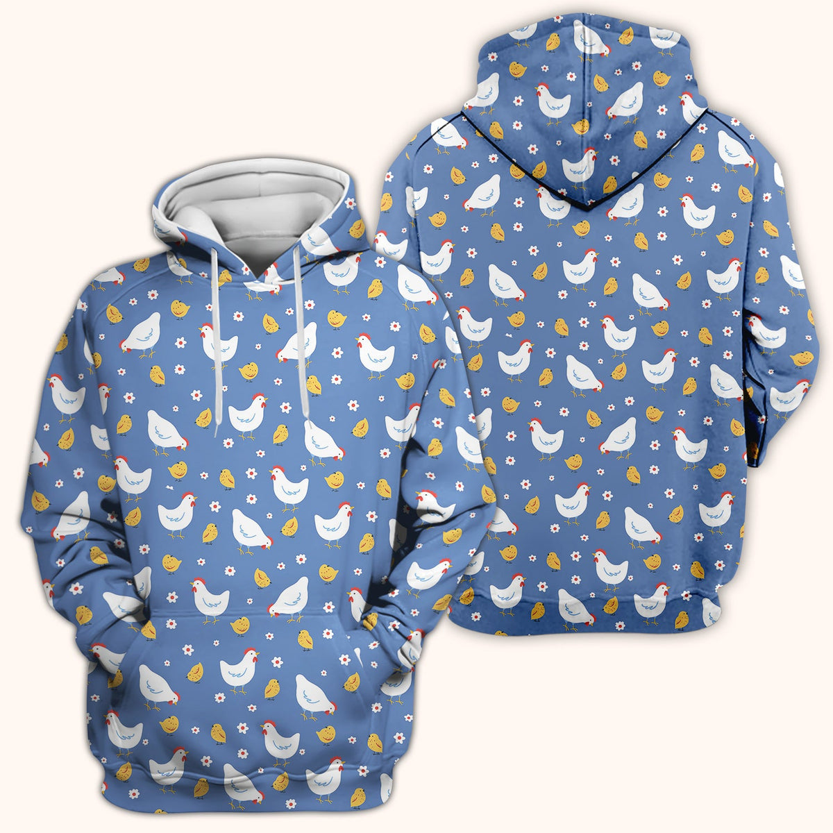 Chicken And Cute Chicks Pattern Scrubs Top, Comfortable Scrubs for Nurses
