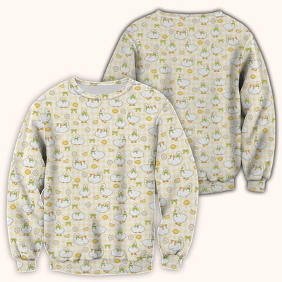 Adorable Ducks Lemon Daisy Pattern Scrubs Top, Comfortable Scrubs for Nurses
