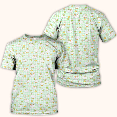 Adorable Ducks Lemon Daisy Pattern Scrubs Top, Comfortable Scrubs for Nurses