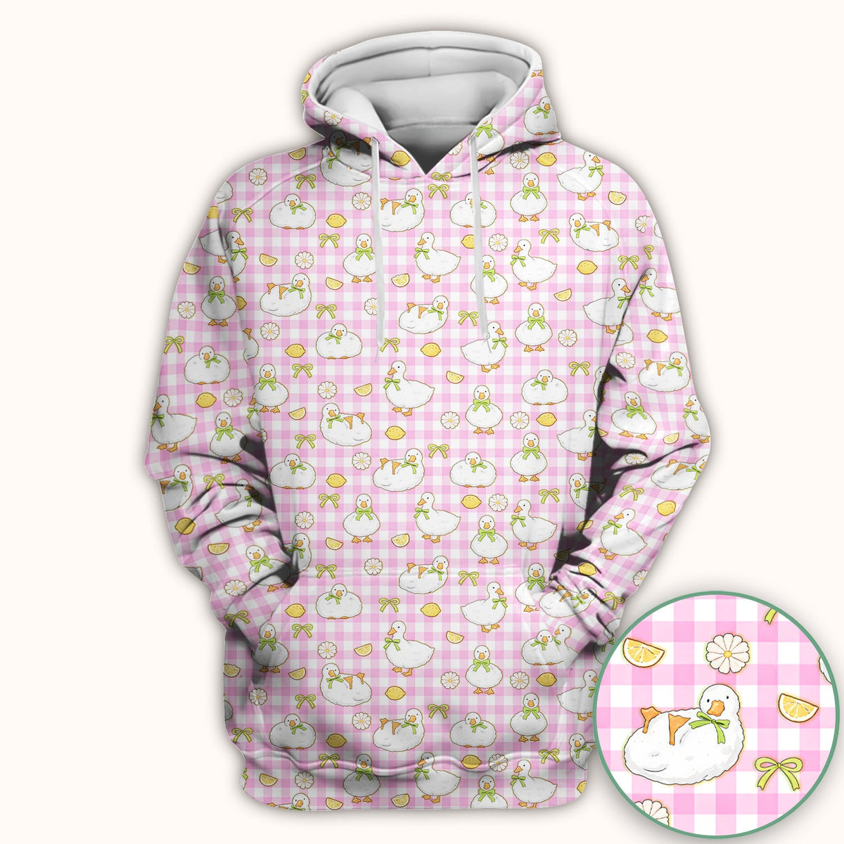 Adorable Ducks Lemon Daisy Pattern Scrubs Top, Comfortable Scrubs for Nurses
