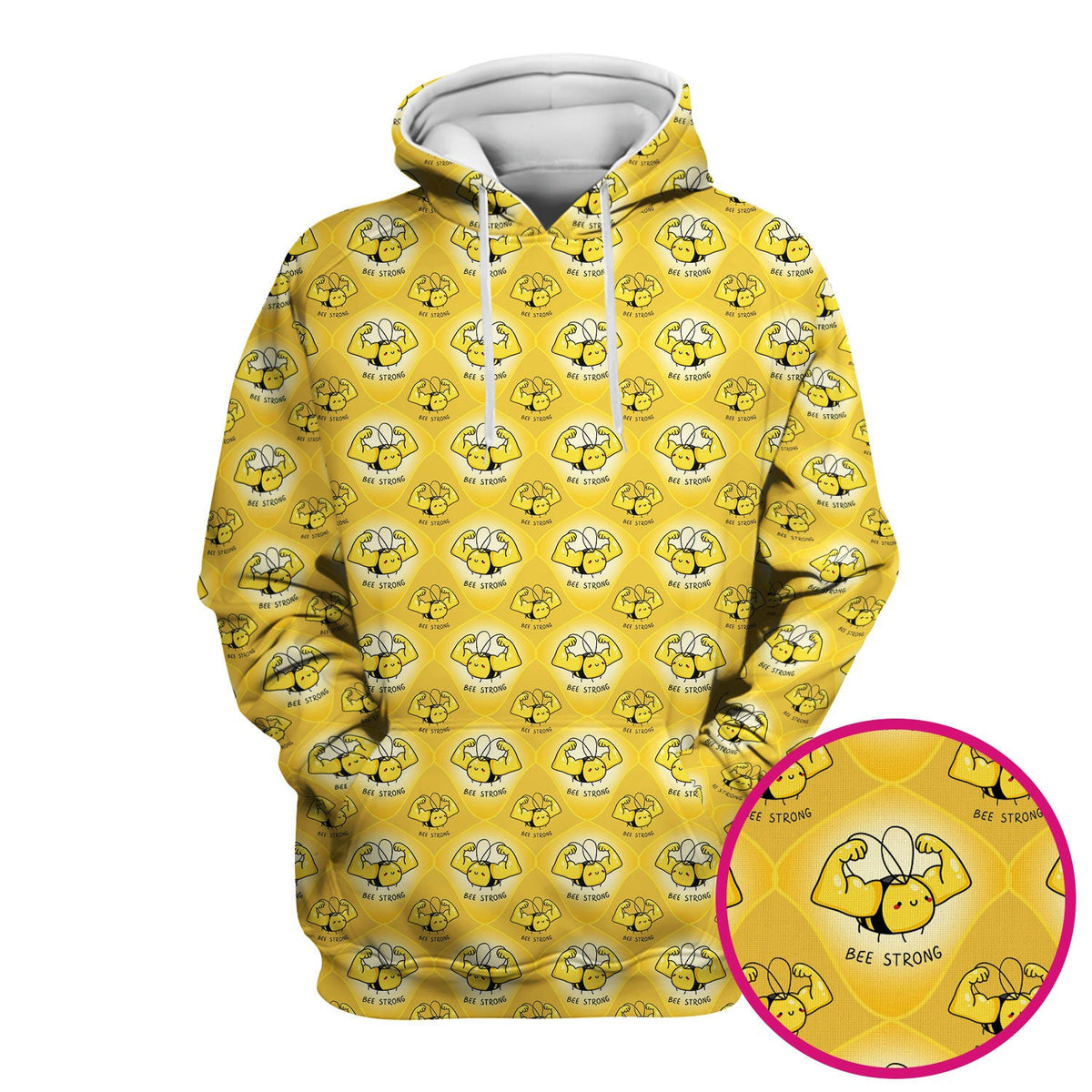 Bee Strong Honey Bee Pattern Scrub Top, Comfortable Scrubs for Nurses