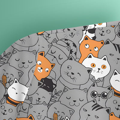 Funny Cats Cute Expressions Pattern Scrubs Top, Comfortable Scrubs for Nurses