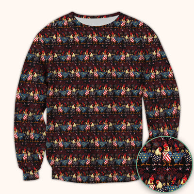 Patriotic Rooster Fireworks Pattern Scrub Top, Comfortable Scrubs for Nurses