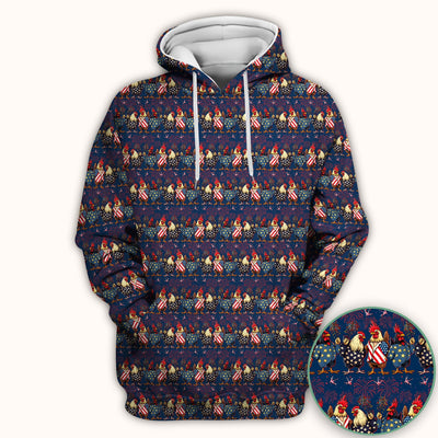 Patriotic Rooster Fireworks Pattern Scrub Top, Comfortable Scrubs for Nurses