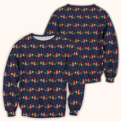 Patriotic Rooster Fireworks Pattern Scrub Top, Comfortable Scrubs for Nurses