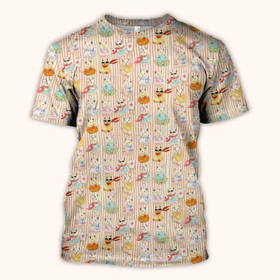 Cute Nurse Hamster Pattern Scrubs Top, Comfortable Scrubs for Nurses