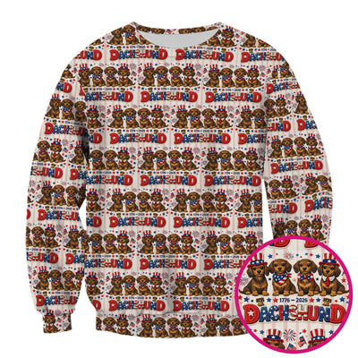 Patriotic Dachshund Fireworks Pattern Scrub Top, Comfortable Scrubs for Nurses