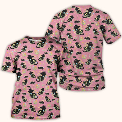 Cats With Cute Poses Floral Pattern Scrubs Top, Comfortable Scrubs for Nurses