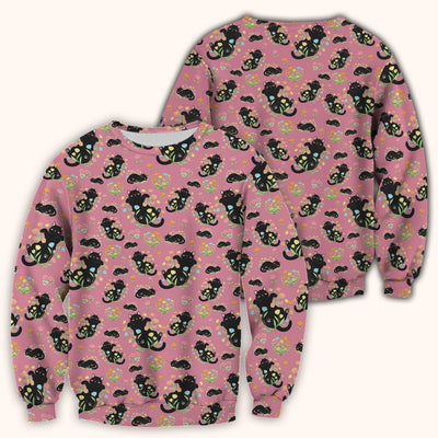 Cats With Cute Poses Floral Pattern Scrubs Top, Comfortable Scrubs for Nurses
