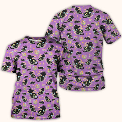 Cats With Cute Poses Floral Pattern Scrubs Top, Comfortable Scrubs for Nurses