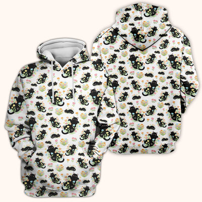 Cats With Cute Poses Floral Pattern Scrubs Top, Comfortable Scrubs for Nurses