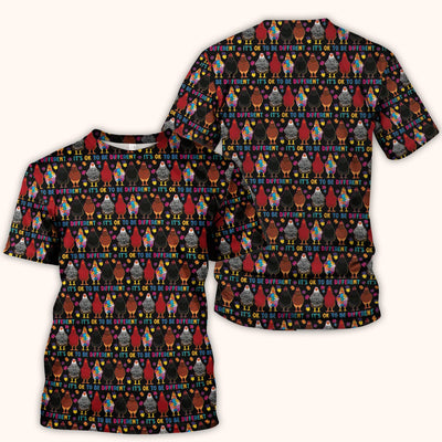 Autism Chicken It’s OK to Be Different Print Scrub Top, Comfortable Scrubs for Nurses
