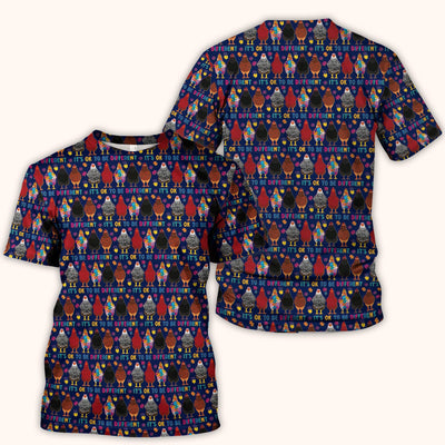 Autism Chicken It’s OK to Be Different Print Scrub Top, Comfortable Scrubs for Nurses
