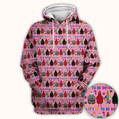 Autism Chicken It’s OK to Be Different Print Scrub Top, Comfortable Scrubs for Nurses