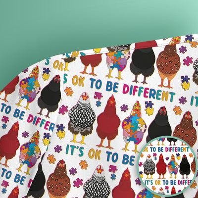 Autism Chicken It’s OK to Be Different Print Scrub Top, Comfortable Scrubs for Nurses