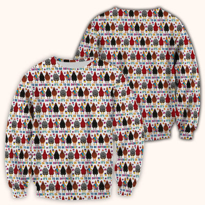 Autism Chicken It’s OK to Be Different Print Scrub Top, Comfortable Scrubs for Nurses