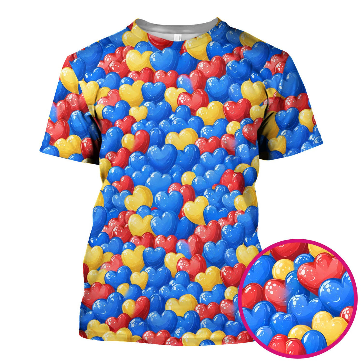 Colorful Autism Heart Pattern Scrub Top, Comfortable Scrubs for Nurses
