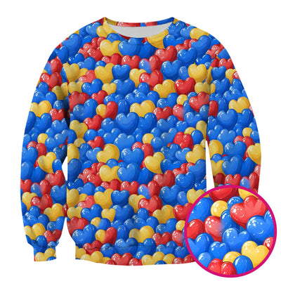 Colorful Autism Heart Pattern Scrub Top, Comfortable Scrubs for Nurses