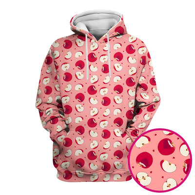 Cute Red Apple Fruit Pattern Scrubs Top, Comfortable Scrubs for Nurses