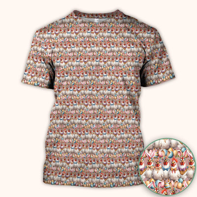 Easter Bunny Chicken Pattern Scrub Top, Comfortable Scrubs for Nurses